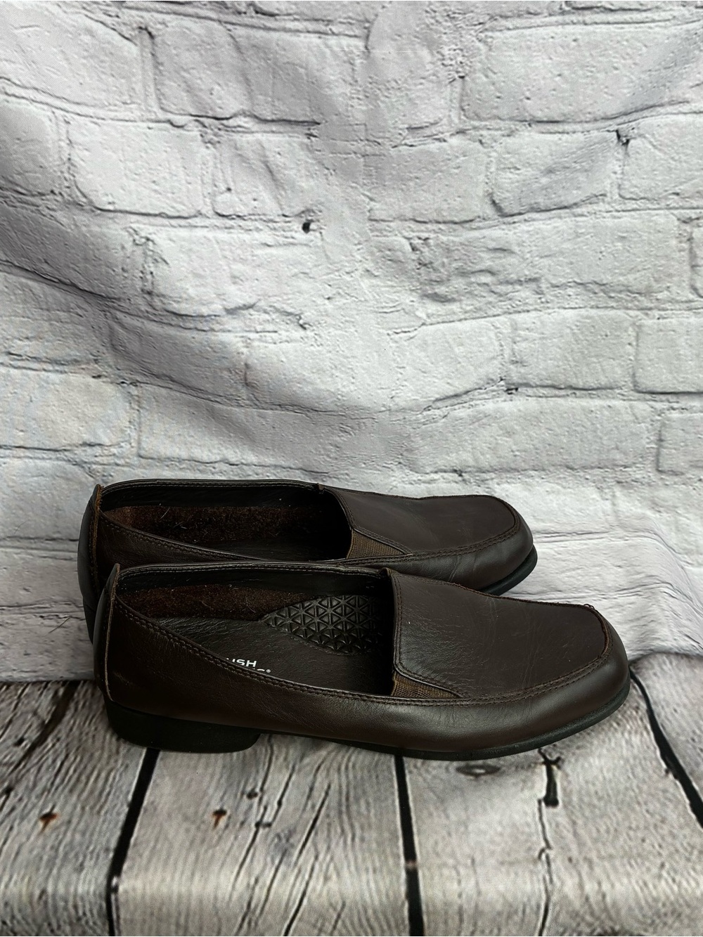 Hush Puppies Women's Dark Brown Chocolate Heaven‎ Leather Slip On Loafer  Sz 9.5